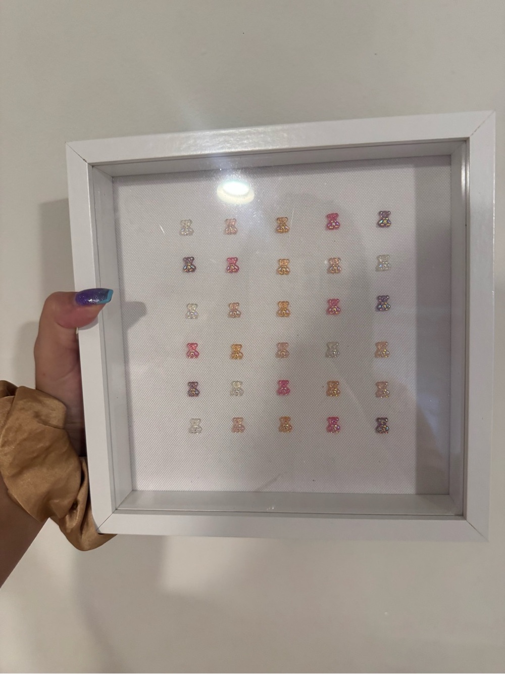 Shadow Box Frame with Gummy Bear Charms handmade